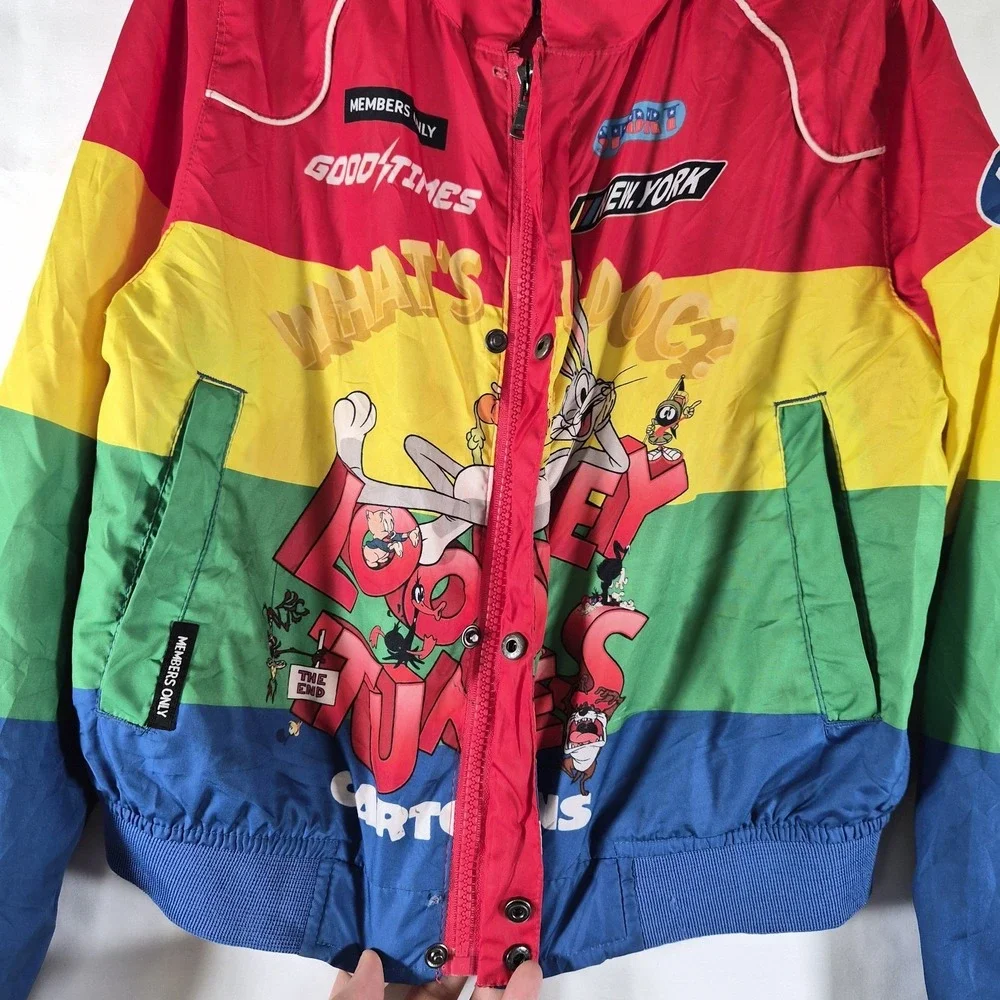 Looney Tunes Members Only Jacket Kids 10/12‎ Bugs Bunny Colorblock Windbreaker